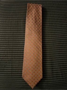 JZ Richards Gallery Collection Orange Floral Pure Silk Tie